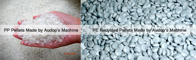 pellets made by plastic recycling machine